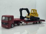 Mercedes Tieflader + Schaufelbagger